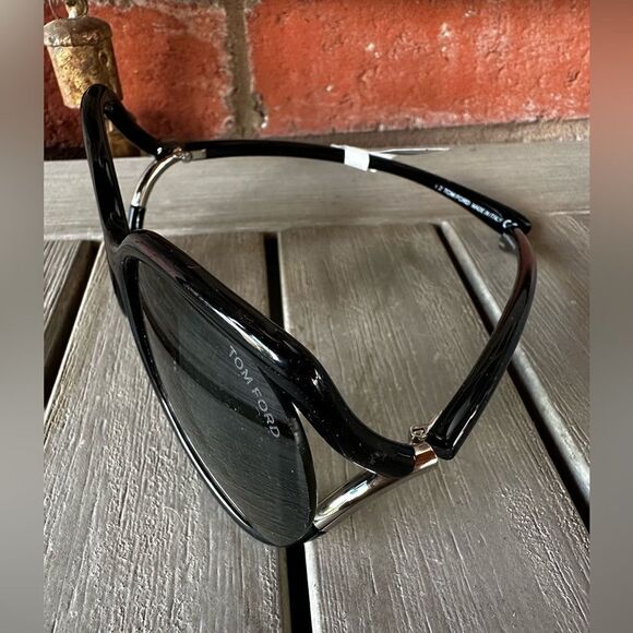 Tom ford Anouk 02 Sunglasses 60-16 Black Silver with Blue Gradient UV Fade NWT - Picture 9 of 17